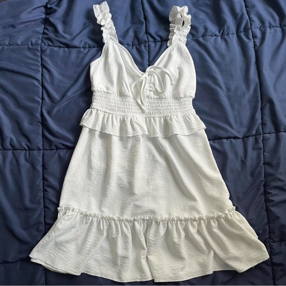 White Ruffle Babydoll Top